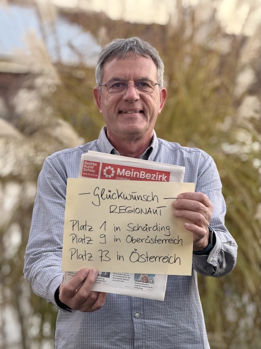 REGIONAUT für die Bezirks Rund Schau Mein Bezirk. Top Platzierung in Schärding, Oberösterreich und Österreich